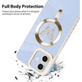 thumbnail image 3 of for iPhone 12 Case [Support for Magsafe] Butterfly Pattern Magnetic Plating Screen Protector Luxury Elegant Case Camera Protector Soft Shockproof Protective Corner Back Cover -Blue, 3 of 12