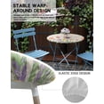 thumbnail image 5 of Fitted Round Tablecloths Table Covers 36-44in,Tulip and Lavender Floral on Burlap Waterproof Elastic Edged Table Cloth for Kitchen Dining Holiday Party Tables Decor,Watercolor Blossom Flower, 5 of 6