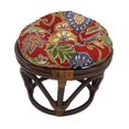 thumbnail image 1 of 18-inch Round Spun Polyester Tufted Footstool Cushion, 1 of 3