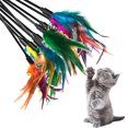thumbnail image 1 of 10PCS Cat Wand Toy Interactive Fake Feather Cat Teaser Toys Kitten Toy with Bell, 1 of 10