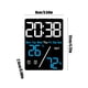 thumbnail image 3 of Reloj despertador digital LED | Pantalla LED multifuncional con fecha, semana, temperatura y humedad | Brillo ajustable, sensor de luz automático | Dos alarmas | Reloj portátil para dormitorio,, 3 of 6