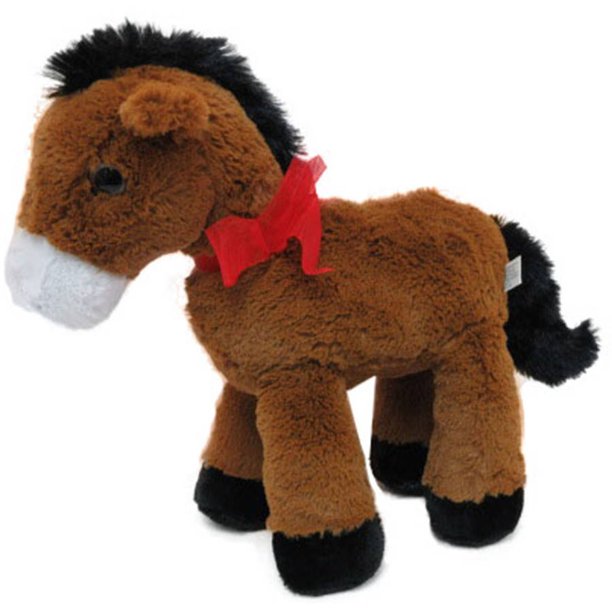 Realistic Horse Plush with Bow
