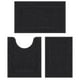 thumbnail image 1 of Juego de alfombras de baño Shacos Soft Fluffy de 3 piezas, color negro, 1 of 9