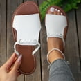 thumbnail image 4 of THDHVS Sandals for Women 2025,Women Sandals,Women's Fashion Casual Summer Daily Solid Color Woven Hollow Flat Sandals White 9.5, 4 of 5