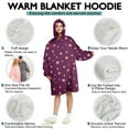 thumbnail image 5 of Wearable Oversized Blanket,Purple Christmas Star Pattern Wearable Blanket Hoodie for Adults,Cozy Hooded Blankets with Super Pockets,Super Warm Fuzzy Pullover for Women & Men, 5 of 6
