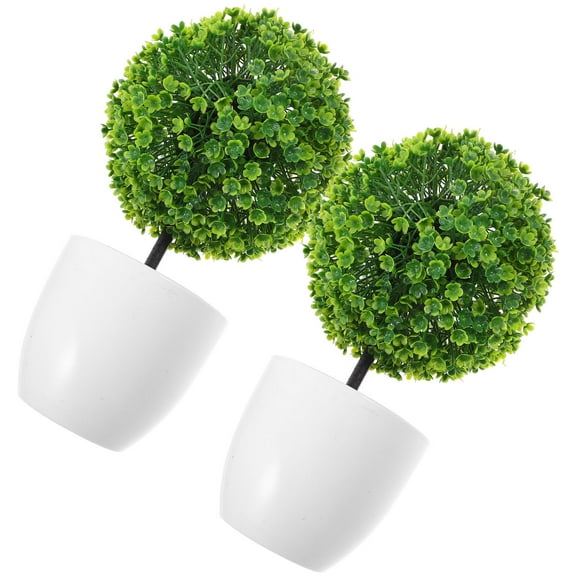 VERDANVERSE round topiary ball outdoor Plastic Decoration for Office Workers Long-term Use 2pcs