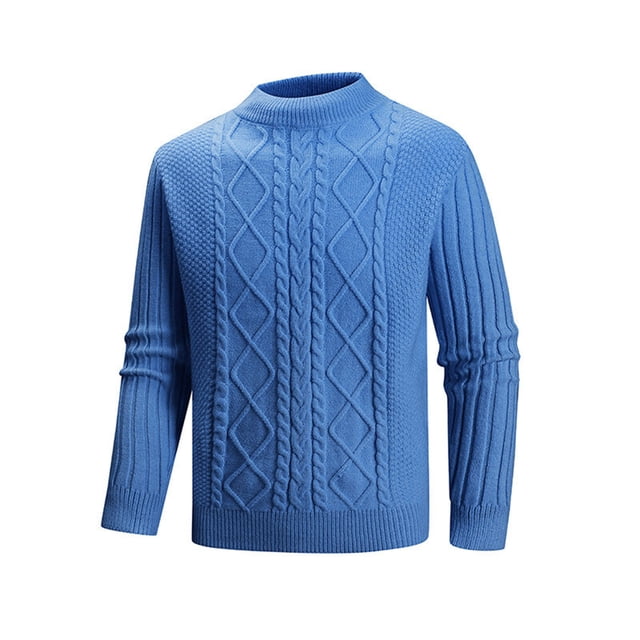 LOVZFMLL Chandails pour Hommes, Chandail-Over en Tricot Torsadé Col Rond Acrylique, Chemise Classique Décontractée Extensible pour Tous les Jours, Hauts d'Hiver Chauds, Vêtements d'Automne