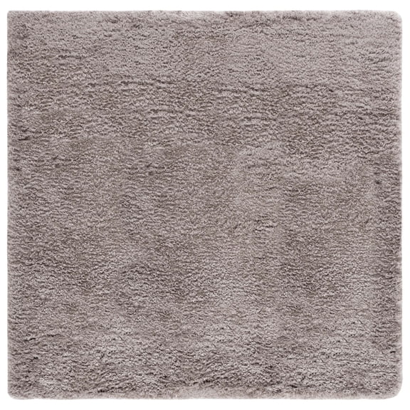 SAFAVIEH Polar Abbot Solid Shag Area Rug, Mushroom, 8' x 8' Square