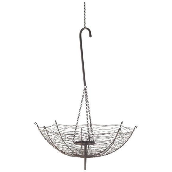 Pemberly Row Large Black Metal Umbrella Candle Holder Lantern