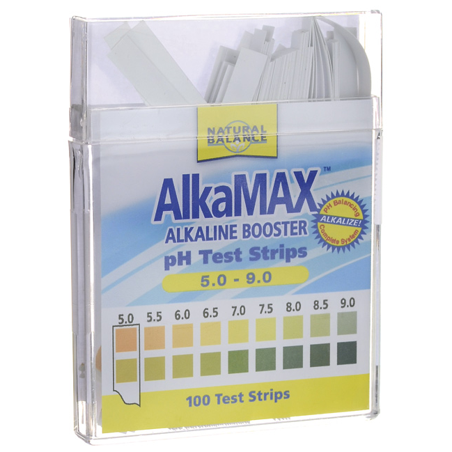 AlkaMax, Alkaline Booster pH Test Strips, 100 Test Strips, Natural