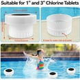 thumbnail image 6 of Pool Chlorine Floater-Chlorine Tablet Floater with Solar Light,Floating Chlorine Dispenser Fit 1" and 3" Chlorine Tabs,Adjustable Pool Chlorinator Floater, 6 of 7