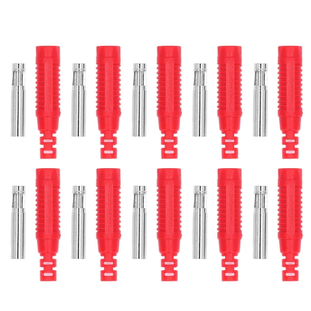 Juego de 10 conectores hembra banana de latón PA Jack, adaptador de presión con tubo aislante J.10031Red