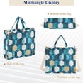 thumbnail image 6 of FORMRS Womens Corduroy Tote Bag Crossbody Shoulder Handbag with Pocket, Blue White Geometric Patterns, 6 of 7