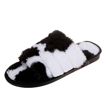 

Puawkoer Winter Casual Slippers Flowers Shoes Intdoor Fashion Women s Breathable Color Decorated Women s slipper