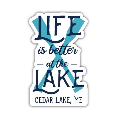 

Cedar Lake Maine Souvenir 4 Inch Fridge Magnet Paddle Design 4-Pack