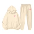 thumbnail image 4 of Womens Two Piece Sets Fall - Long Sleeve Hoodie With Sweatpants Set Matching Sets Women Clothing Sweat Sets Women, 4 of 4