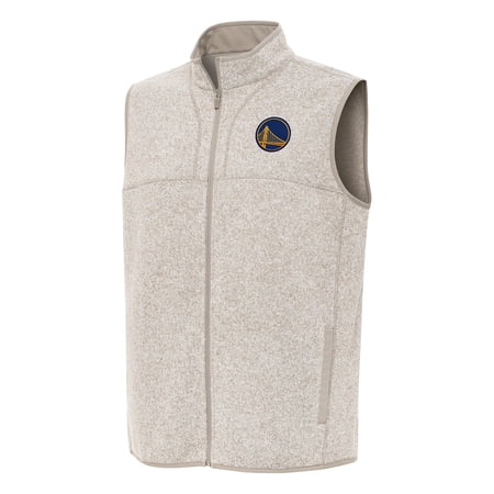 Men s Antigua Oatmeal Golden State Warriors Fortune Full-Zip Vest Men s Antigua Oatmeal Golden State Warriors Fortune Full-Zip Vest