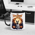 thumbnail image 2 of Mummy Scottish Terrier Happy Halloween with Pumpkins Bats Spooky Fun 11oz Accent Two-tone Mug Scottie Dog Lover Gifts Coffee Tea Cup - 00019, 2 of 5