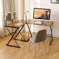 thumbnail image 2 of Giantex L-Shaped Computer Corner Desk, Multipurpose PC Workstation, Gaming Computer Desk for Home Office, Antique, 2 of 8