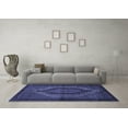 thumbnail image 3 of Ahgly Company Machine Washable Indoor Rectangle Persian Blue Traditional Area Rugs, 7' x 10', 3 of 4