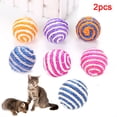 thumbnail image 1 of Flmtop 2Pcs Pet Cat Kitten Sisal Rope Weave Ball Molar Playing Chew Scratch Catch Toy Random Color, 1 of 9