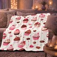 thumbnail image 6 of Sweet Valentine Cupcake decorative motif Pattern, Playful Food Art Scene, Warm Flannel Blanket for Kitchen and Dining Room, Food Lovers Valentine's Day Gift, Playful Home Decor, 6 of 9