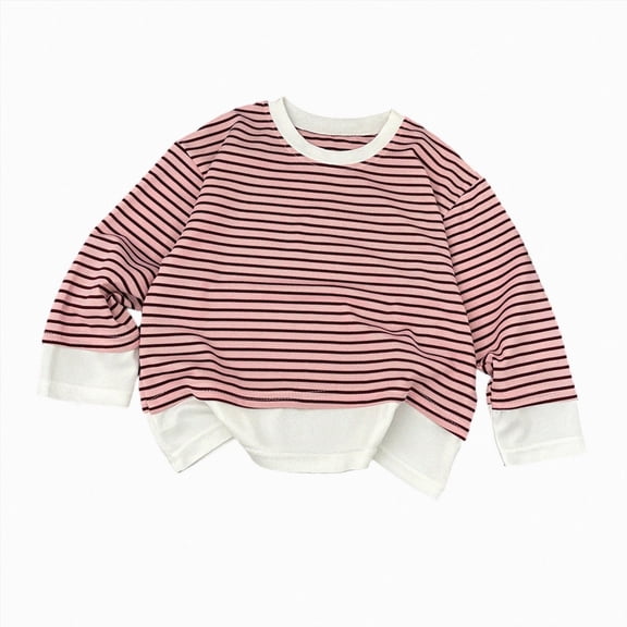 Splozh T Shirts for Boys 1T 2T 3T 4T 5T 6T 7T 8T Boys Girls Boys Fashion Long Sleeved T Shirt Casual Graphic Tees Versatile Top, Pink, 6-12 Months