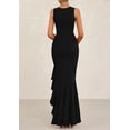 thumbnail image 2 of Vestido largo PRETTYGARDEN 2025, sin mangas, con volantes, sirena, negro, 2 of 9