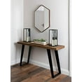 thumbnail image 4 of Kate and Laurel Rhodes Miroir Mural Hexagonal Mi-Siècle Moderne, Brun Noyer, 31x22 Pouces, 4 of 5