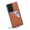 thumbnail image 2 of SaniMore Case for Samsung Galay S24 Ultra 6.8" 2024 Release, Ultra-thin Lightweight PU Leather Skin Card Slots Shockproof TPU Bumper Anti-drop Rugged Cover For Samsung Galaxy S24 Ultra, Brown, 2 of 6