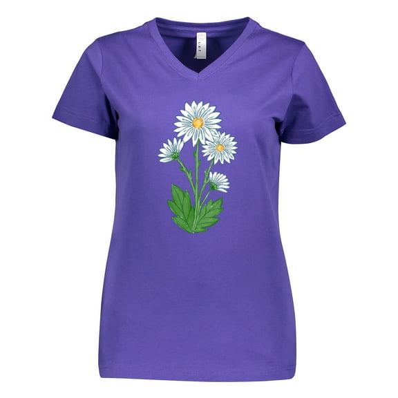 Inktastic Daisy Flower Women's V-Neck T-Shirt