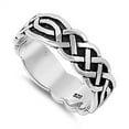 thumbnail image 1 of Oxidized Celtic Endless Infinity Knot Wide Ring Sterling Silver Band 925 Jewelry Female Male Size 14, 1 of 4