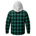 thumbnail image 4 of Xyxonk Shirts for Men Plaid Flannel Button Down Hoodie 2025 Big and Tall Fall Jackets with Pockets Work Long Sleeve Clothes,Green M, 4 of 4