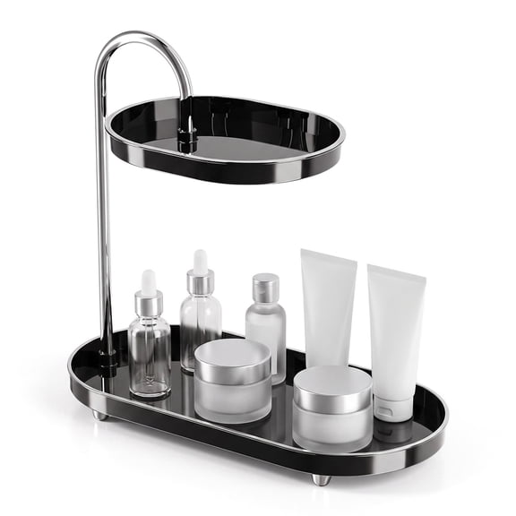 Renyuanyuan 2-Tier Makeup Organizer, for Vanity, Bathroom Countertop, Skincare, Perfume Storage