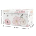 thumbnail image 4 of Sweet Jojo Designs Pink and Grey Rose Flower Girl Baby Nursery or Kids Room Small Fabric Toy Bin Storage Box Chest for Watercolor Floral Collection, 4 of 7