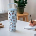 thumbnail image 6 of 30oz Tumbler with Handle and Flip Straw, Insulated Leak Proof Travel Coffee Mug Reusable Stainless Steel Tumbler (blue), 6 of 6