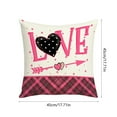 thumbnail image 3 of Throw Pillow Covers Valentine's Day Red Cute Passionate Double-Sided Printed Plaid Home Bedroom Sofa Cushion Cover 45*45cm, 3 of 6