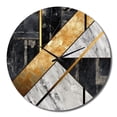 thumbnail image 2 of Designart "Marble Granite Agate with Gold Accents IX" Modern Geometric Oversized Wall Clock, 2 of 5