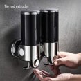thumbnail image 2 of Bearachild Dispensador de jabón de ducha doble de acero inoxidable, soporte suave, caja de plástico Manual, accesorios de baño, suministros para el hogar Juegos de accesorios de baño Negro Bearachild HA011287-03B, 2 of 6