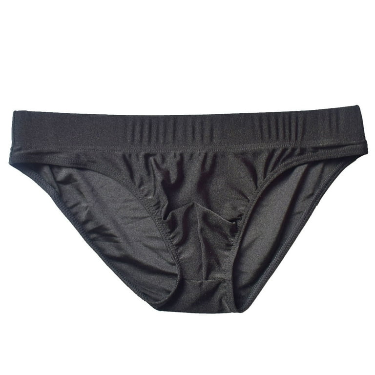 zuwimk Mens Underwear,Men's Briefs Soft Bikini Underwear Black,S