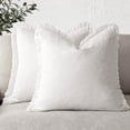 thumbnail image 1 of Juego de 2 Fundas de Almohada Lumbares de Lino Boho con Flecos para Decoración de Sofá y Sofá de 1818 Pulgadas, Blanco, 1 of 6