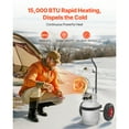 thumbnail image 3 of KFFKFF Portable Propane Tank Heater with Trolley, 15000 BTU Infrared Radiant Heating, Adjustable 180-Degree Single Burner for 20-40lb Tanks, Ideal for Outdoor Activities like Ice Fishing and Hunting, 3 of 9