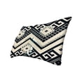 thumbnail image 2 of 12 x 20 Rectangular Cotton Accent Lumbar Pillow, Classic Aztec Pattern, White, Black, Saltoro Sherpi, 2 of 7