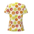 thumbnail image 6 of Fuzoiu Lemon Orange Print Women's V-Neck T-Shirt,Women's Short Sleeve Top, Comfortable for Work, Leisure, and Sports, 6 of 7