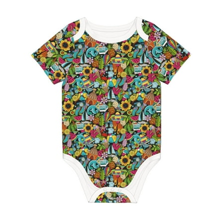 

Coaee Color Summer for Soft Cotton Baby Short-Sleeve Bodysuit Baby Girls Boys Bodysuit Romper