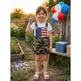thumbnail image 4 of BemeyourBBs Toddler Baby Girl Boy 4th of July Overalls Outfit Patriot Independent Day Summer Clothes Bib Overalls Shorts Star Bow American Flag Camo Adjustable Strap Jumpsuit with Pockets, 4 of 9