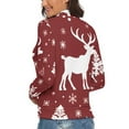 thumbnail image 3 of Christmas Deer Tree Women's Turtleneck Sweater Long Sleeve Ribbed Fitted Turtle Neck Casual Fall Winter Collection Top L, 3 of 4