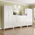 thumbnail image 5 of NadooLite 71"H White Metal Storage Cabinet with Adjustable Shelves, 2 Doors & 1 Drawers, Multi-Use Organizer for Garage,Dining,Bath,Laundry,Pantry, 5 of 10