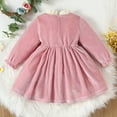 thumbnail image 5 of YTDSCS Toddler Baby Girls Spring Fall Dresses,Newborn Long Sleeved Dress Solid Color Comfortable Casual New Pullover Dress Little Girls Ruffled Princess Dress for 6M-3 Years, 5 of 8