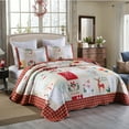 thumbnail image 2 of MarCielo Christmas Quilt Set Bedspread Set B023(Queen), 2 of 7